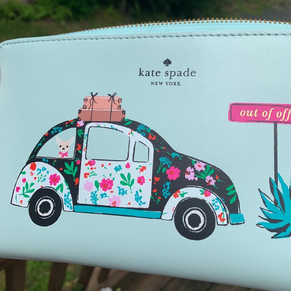Authentic Kate Spade leather "Car" LG Zip wallet - Picture 11 of 15